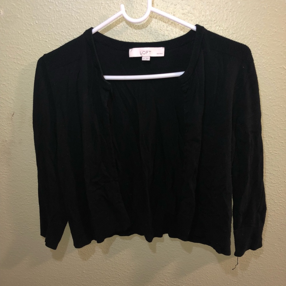 Loft Shrug Sweater aka Cropped Black Cardigan